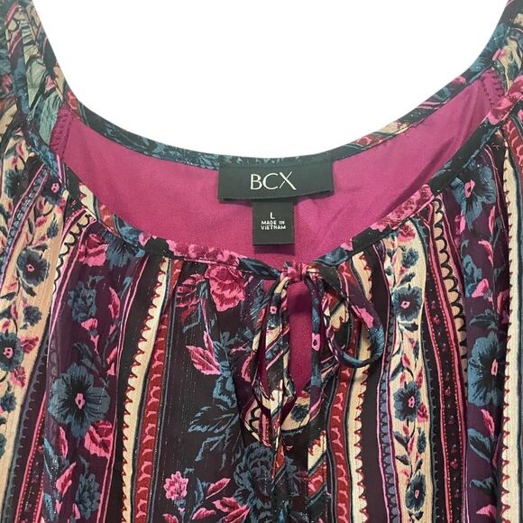 BCX Black and Pink Floral Blouse - Picture 2 of 4